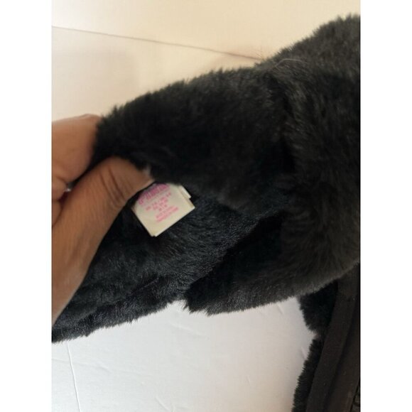 Victoria's Secret PINK Criss Cross Slipper Size‎ 7-8 Medium Black Fuzzy Slides - Picture 10 of 11